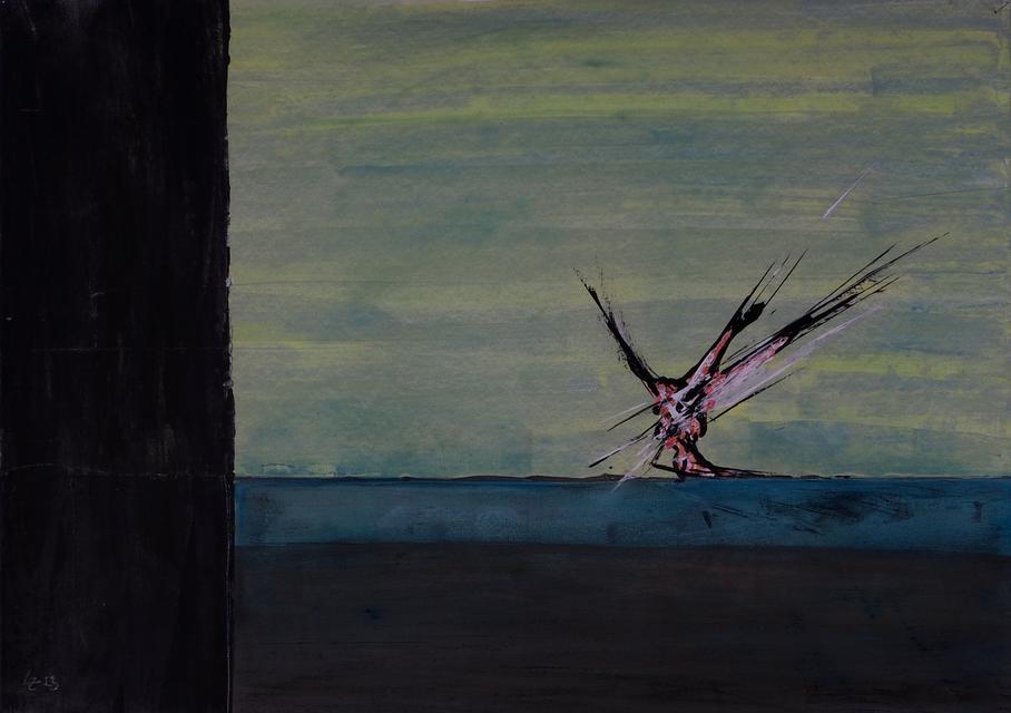 Accident in the Distance - 2023 | 42x59cm | acrylic on paper